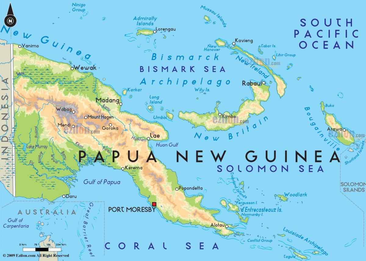 mappa di capitale di papua nuova guinea
