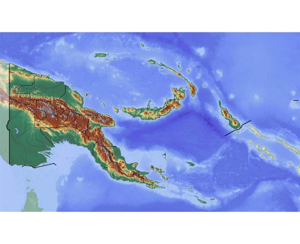papua nuova guinea mappa topografica