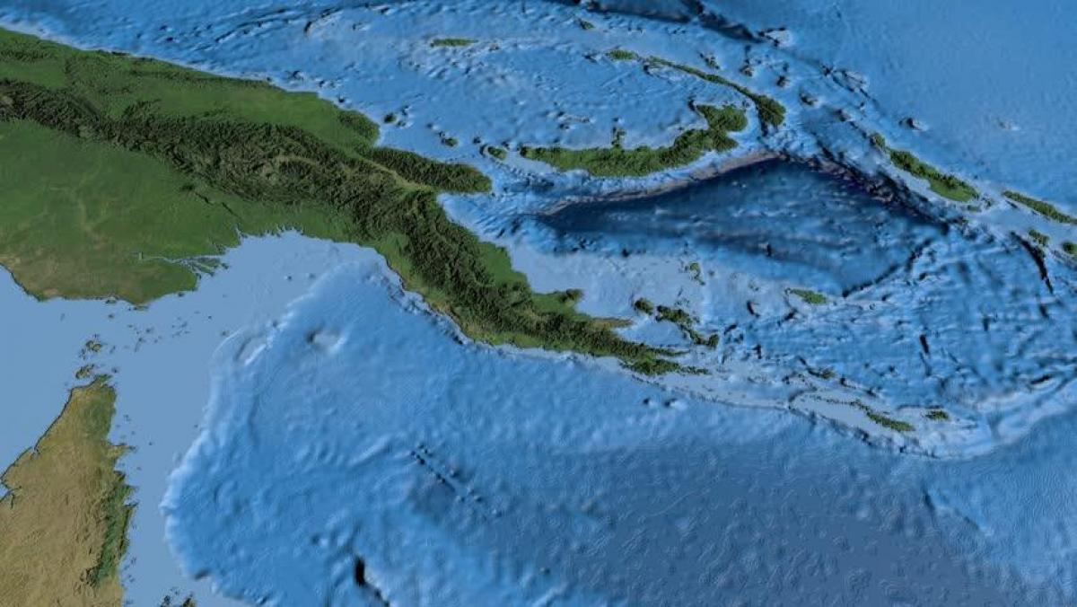 mappa di mappa satellitare di papua nuova guinea