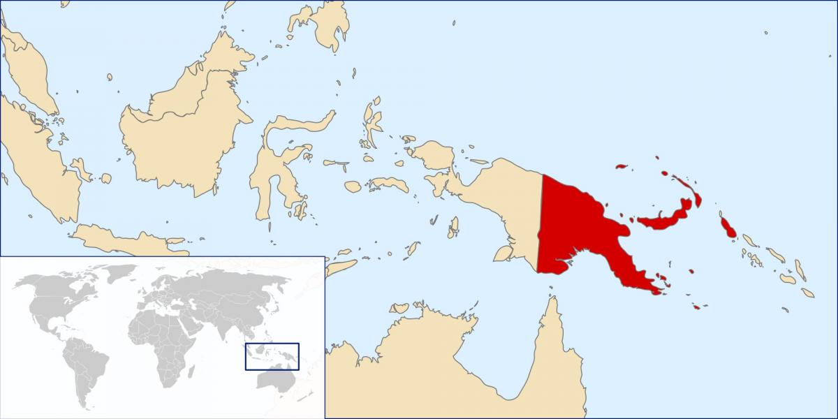 papua nuova guinea posizione sulla mappa del mondo