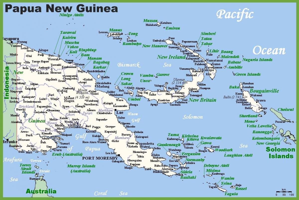 la papua nuova guinea nella mappa