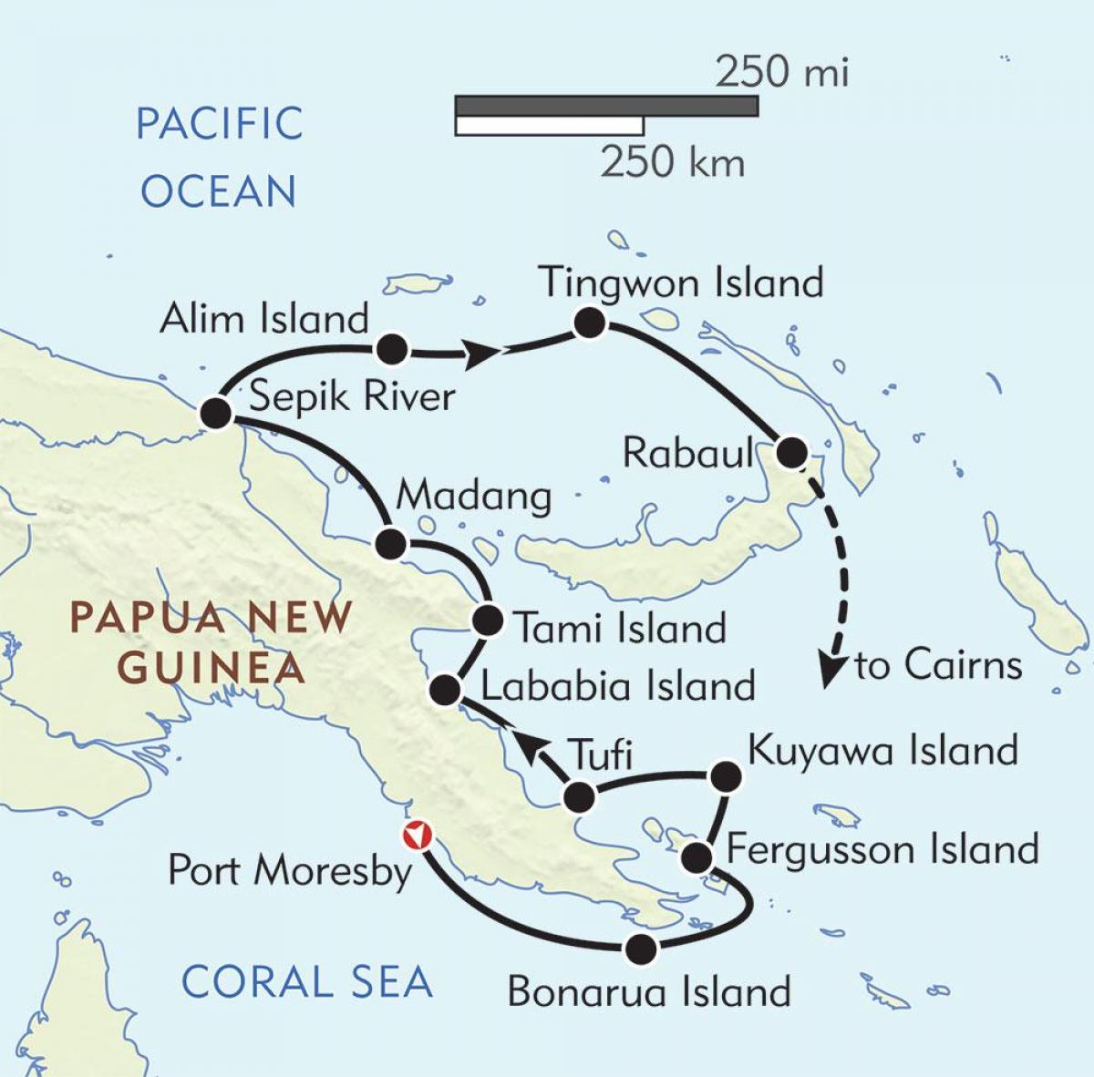 mappa di rabaul, papua nuova guinea