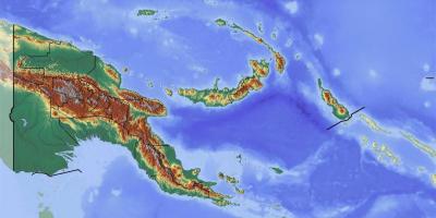 Papua nuova guinea mappa topografica