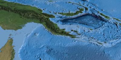 Mappa di mappa satellitare di papua nuova guinea