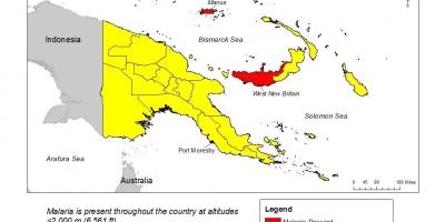 Mappa di papua nuova guinea malaria