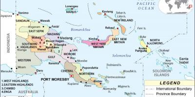 Mappa di papua nuova guinea province