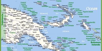 La Papua nuova guinea nella mappa