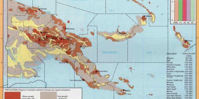 Mappa di papua nuova guinea popolazione